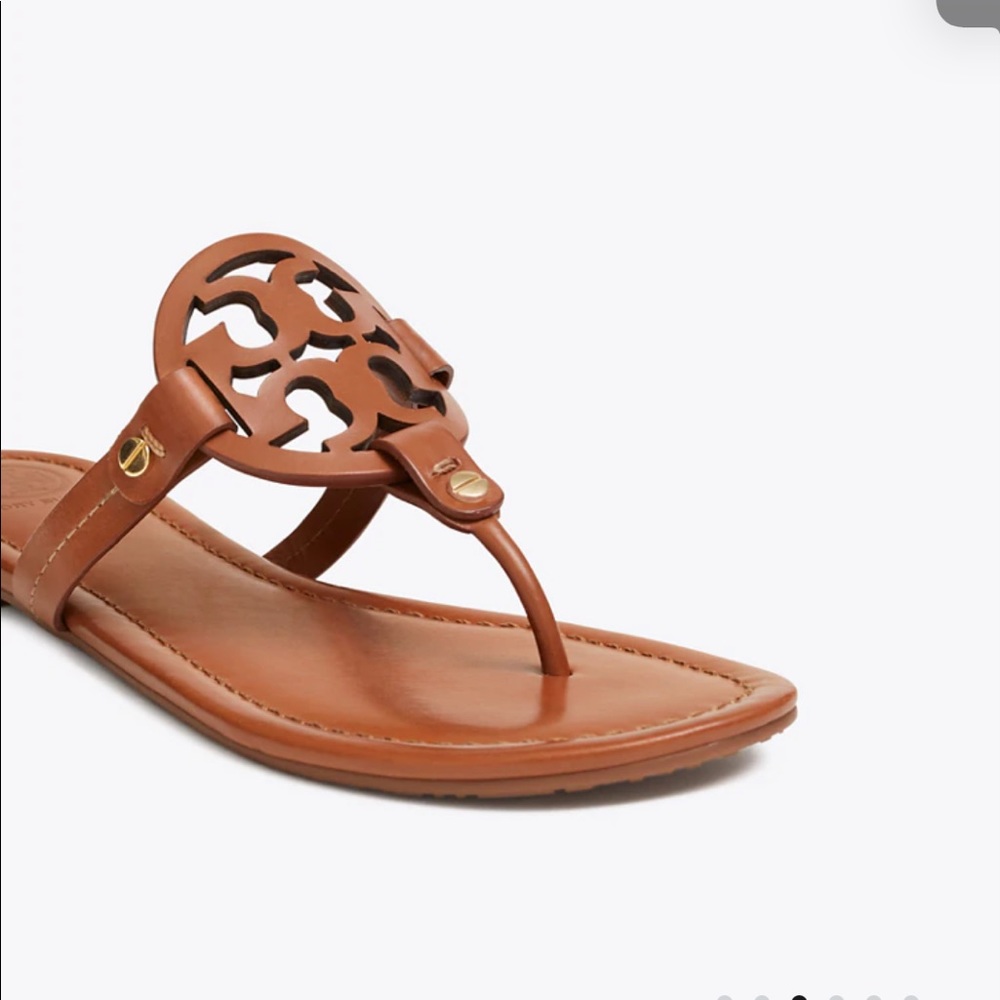 Tori Burch Miller Sandal in brown leather